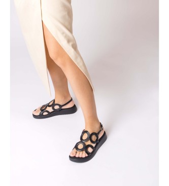Wonders Arizona Leather Sandals Preto Preto