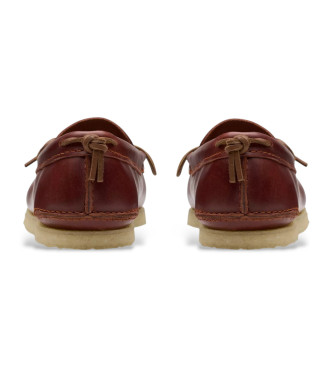 Clarks Godney Mocc leather loafers burgundy