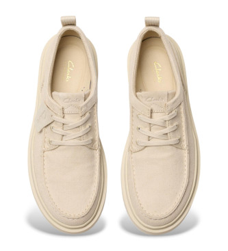 Clarks Scarpe Polden Moc in pelle bianca