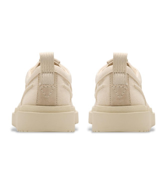 Clarks Scarpe Polden Moc in pelle bianca
