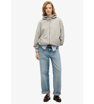 Superdry Felpa con zip Studios in grigio