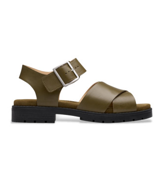 Clarks Sandalias de piel Orinoco Cross verde