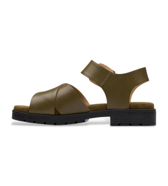 Clarks Sandalias de piel Orinoco Cross verde