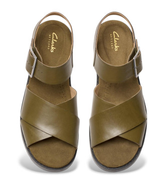 Clarks Sandalias de piel Orinoco Cross verde