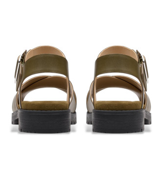 Clarks Sandalias de piel Orinoco Cross verde