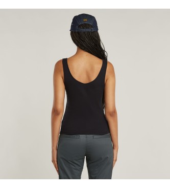 G-Star T-shirt Slim com fecho assimtrico preto