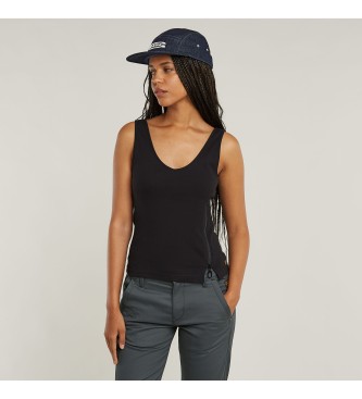 G-Star T-shirt Slim com fecho assimtrico preto