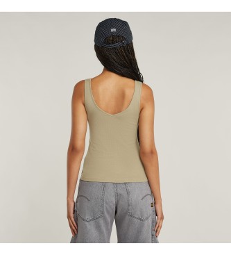 G-Star Top senza maniche asimmetrico color talpa