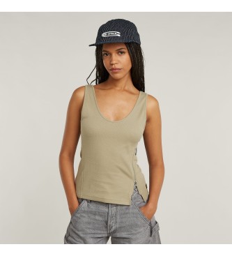 G-Star Top senza maniche asimmetrico color talpa