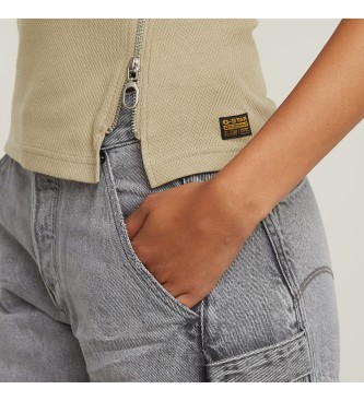 G-Star Top senza maniche asimmetrico color talpa
