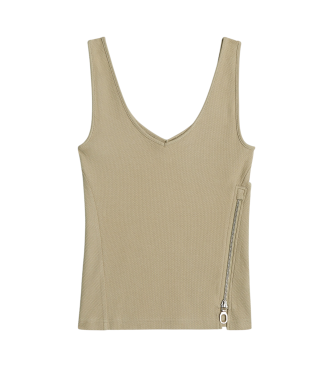 G-Star Top senza maniche asimmetrico color talpa