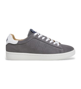 Hackett London Sneakers Bond in morbida pelle grigia