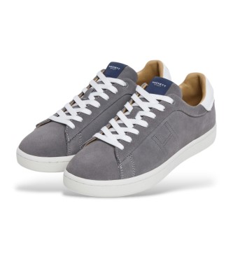 Hackett London Sneakers Bond in morbida pelle grigia