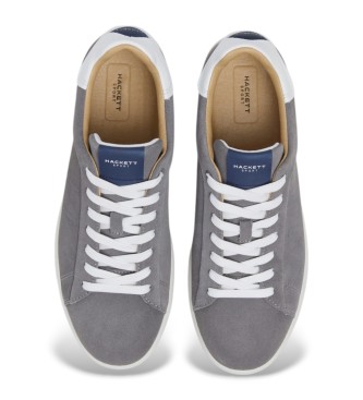 Hackett London Sneakers Bond in morbida pelle grigia