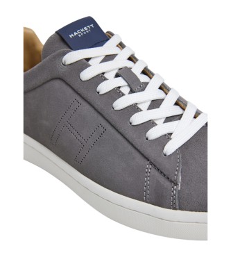 Hackett London Sneakers Bond in morbida pelle grigia