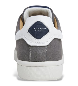 Hackett London Sneakers Bond in morbida pelle grigia