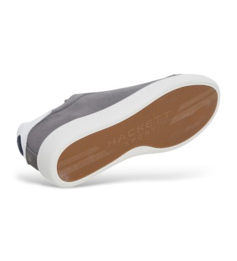 Hackett London Sneakers Bond in morbida pelle grigia