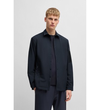 BOSS Relaxed fit navy overshirt