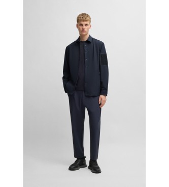 BOSS Relaxed fit navy overshirt