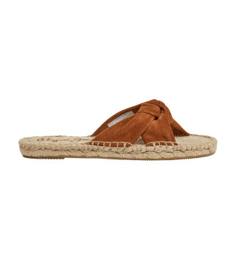 Pepe Jeans Brown Siva Knot leather sandals