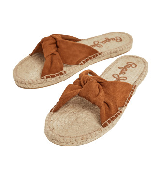 Pepe Jeans Brown Siva Knot leather sandals