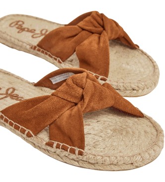 Pepe Jeans Brown Siva Knot leather sandals