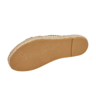 Pepe Jeans Brown Siva Knot leather sandals