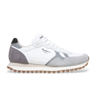 Pepe Jeans Skórzane buty Brti-On Master białe