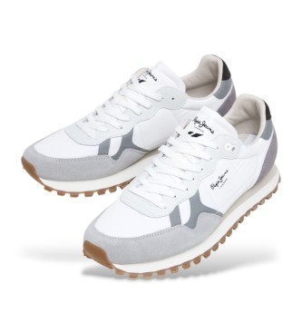 Pepe Jeans Skórzane buty Brti-On Master białe