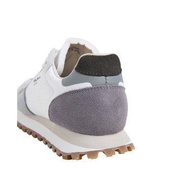 Pepe Jeans Skórzane buty Brti-On Master białe