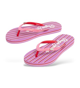Pepe Jeans Japonki Dorset Print różowe 