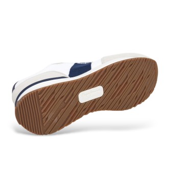 Pepe Jeans Zapatillas de piel Buster Knit blanco