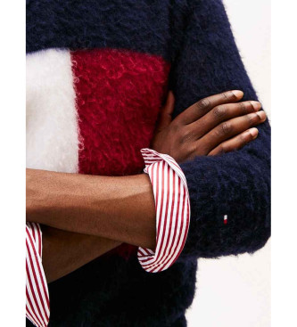 Tommy Hilfiger Sweter z mieszanki alpaki w kolorze granatowym