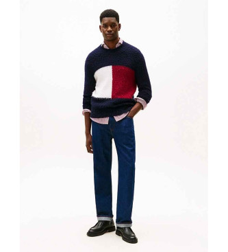 Tommy Hilfiger Sweter z mieszanki alpaki w kolorze granatowym
