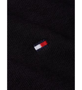 Tommy Hilfiger Maglia mezza zip con logo ricamato nero