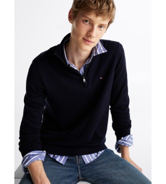 Tommy Hilfiger Half-zip pullover with embroidered navy logo