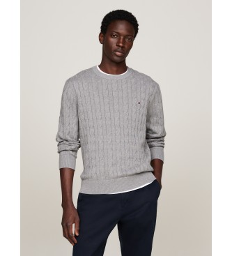Tommy Hilfiger Camisola de malha entranada cinzenta