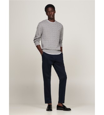 Tommy Hilfiger Camisola de malha entranada cinzenta