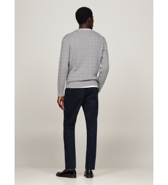 Tommy Hilfiger Camisola de malha entranada cinzenta