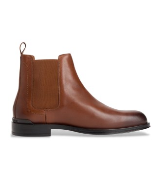 Tommy Hilfiger Bottines Chelsea en cuir marron