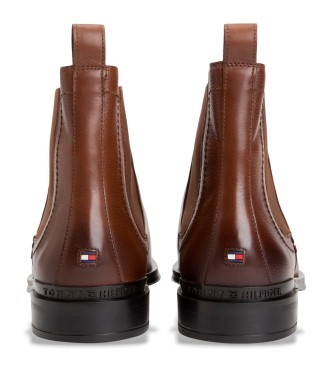 Tommy Hilfiger Bottines Chelsea en cuir marron