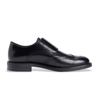 Tommy Hilfiger Sapatos Monk em couro preto