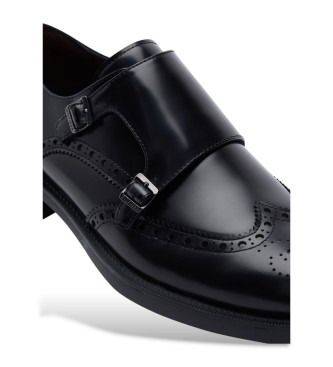Tommy Hilfiger Sapatos Monk em couro preto