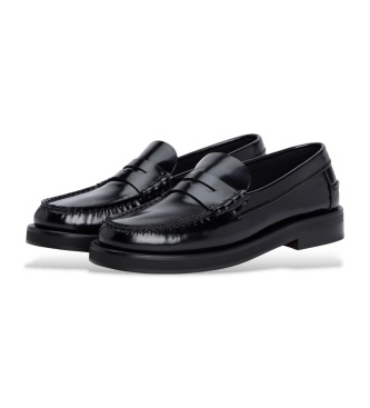 Tommy Hilfiger Mocassins de couro Aberto preto