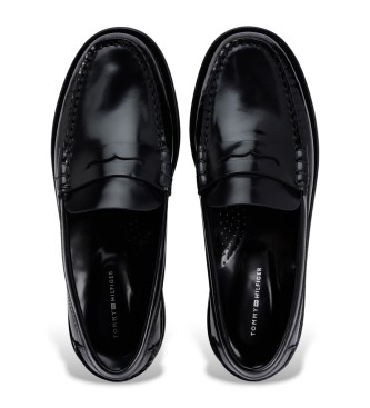 Tommy Hilfiger Mocassins de couro Aberto preto