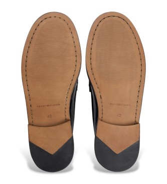 Tommy Hilfiger Mocassins de couro Aberto preto