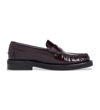 Tommy Hilfiger Mocassins abertos em pele cor de vinho