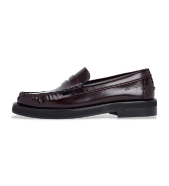Tommy Hilfiger Mocassins abertos em pele cor de vinho
