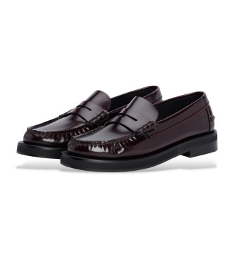 Tommy Hilfiger Mocassins abertos em pele cor de vinho