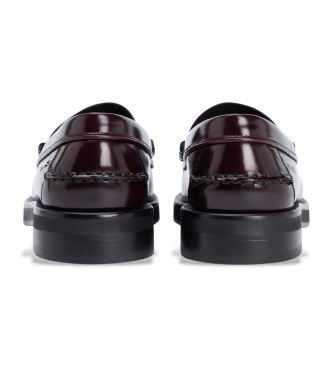 Tommy Hilfiger Mocassins abertos em pele cor de vinho